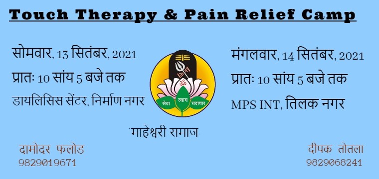 Touch therapy pain relief camp